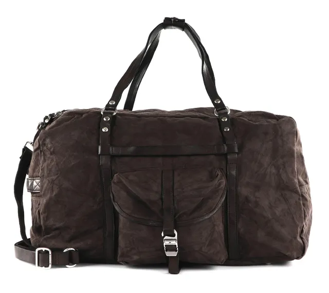 campomaggi-saturno-weekend-bag-canvas-e-pelle-militare-moro-siena image 1