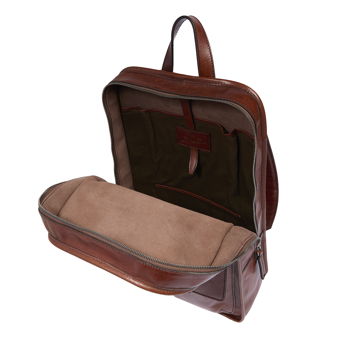 the-bridge-isaia-zaino-in-pelle-uomo-con-zip-e-tasche-frontali-marrone image 4