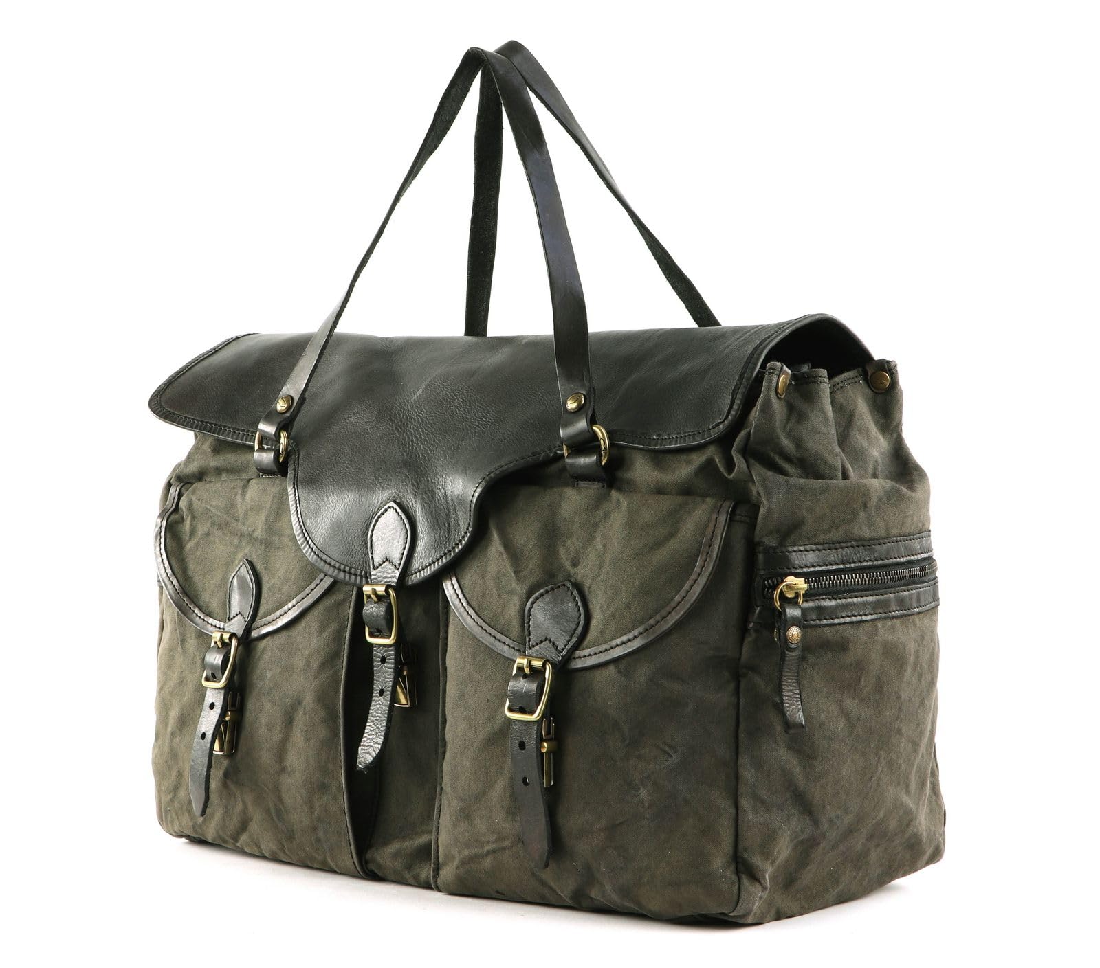 campomaggi-mercurio-weekender-verde-militare-grigio image 3