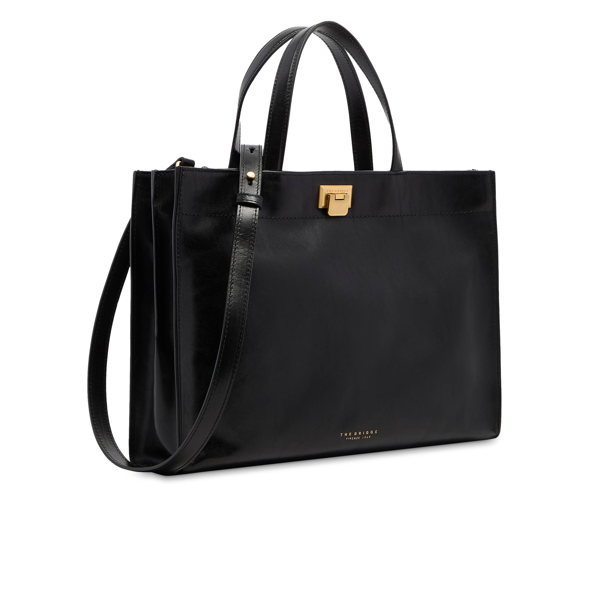 the-bridge-leila-borsa-a-mano-in-pelle-nera-grande-con-tracolla image 2