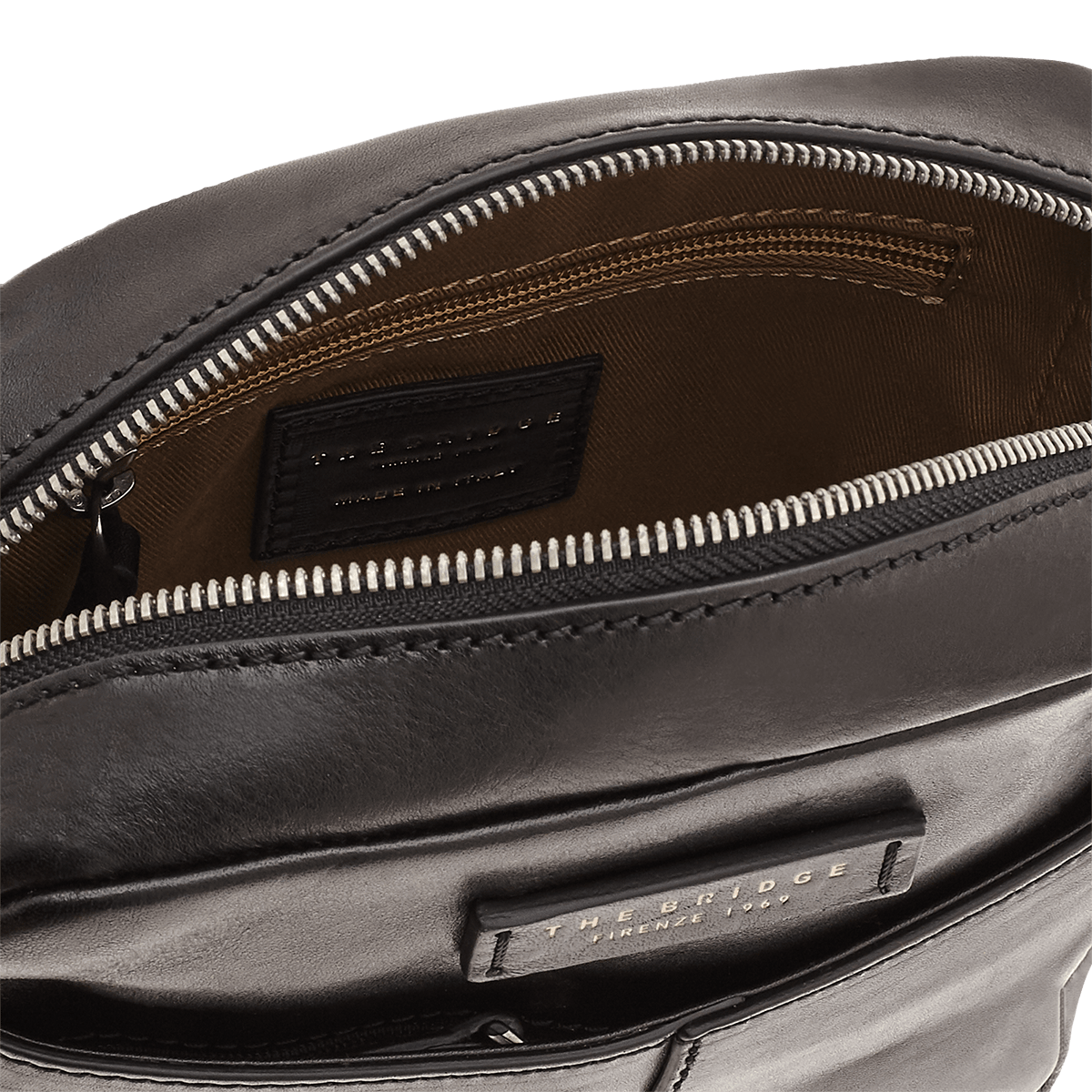 the-bridge-borsello-uomo-in-pelle-con-zip-nero-rutenio image 2