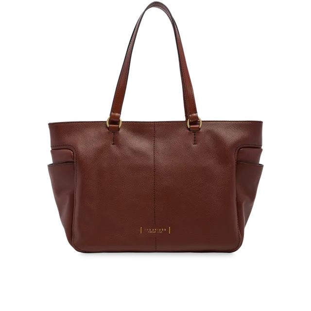 the-bridge-letizia-shopper-in-pelle-marrone-con-tasche-laterali image 1
