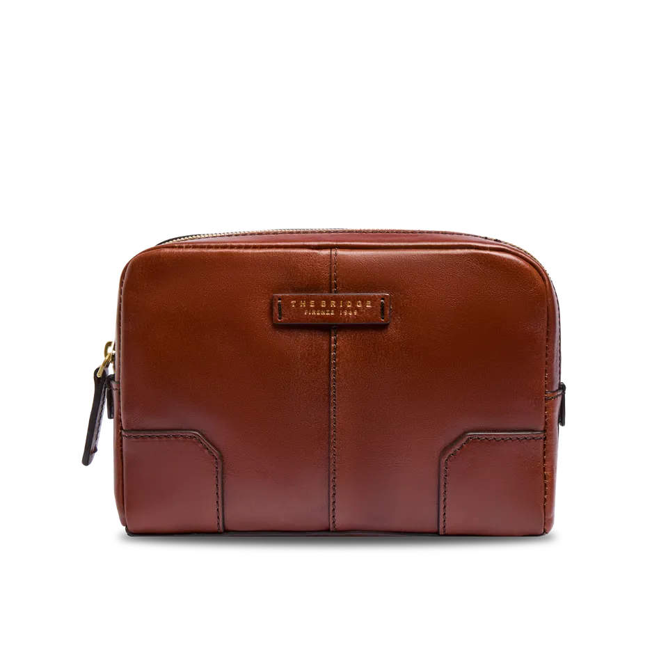the-bridge-vespucci-pochette-uomo-in-pelle-con-zip-marrone-oro image 1