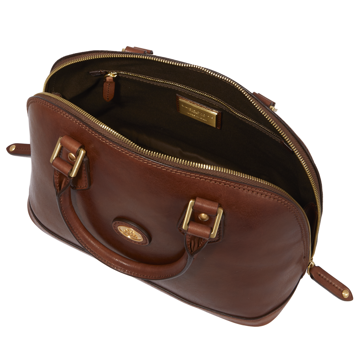 the-bridge-borsa-shopper-in-pelle-da-donna-con-zip-grande-marrone-oro image 4