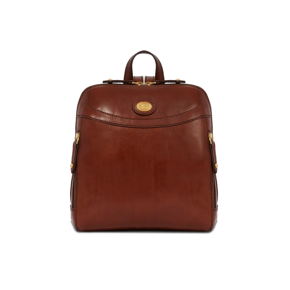 the-bridge-story-zaino-donna-piccolo-in-pelle-marrone-oro image 1