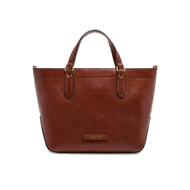 the-bridge-larissa-borsa-a-mano-in-pelle-con-tracolla-removibile-marrone-oro image 1