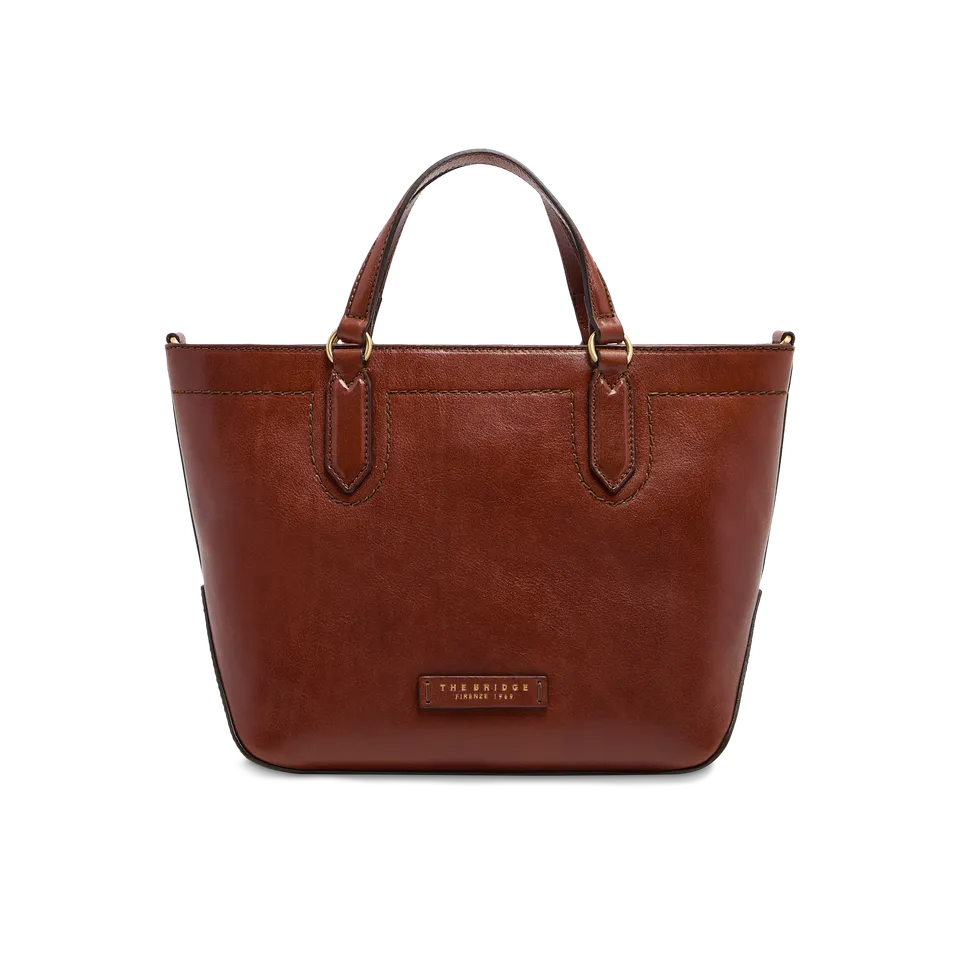 the-bridge-larissa-borsa-a-mano-in-pelle-con-tracolla-removibile-marrone-oro image 1
