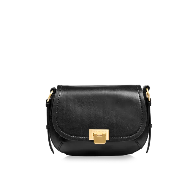 the-bridge-borsa-tracolla-in-pelle-federica-nero-oro image 1