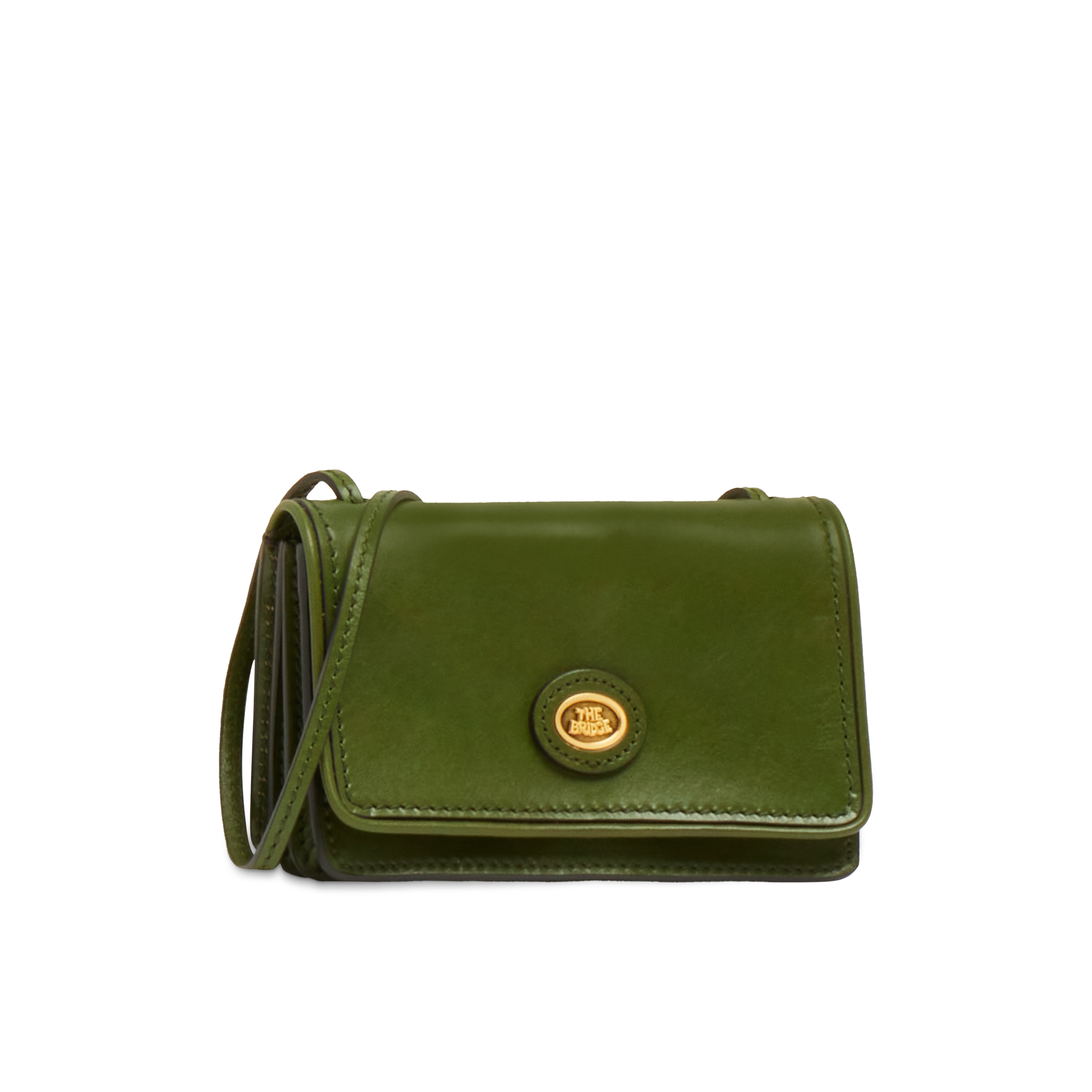the-bridge-story-donna-borsa-tracolla-mini-in-pelle-verde-maggiorana-con-oro image 3
