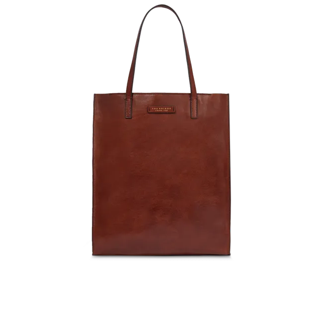 the-bridge-mirra-borsa-shopper-in-pelle-marrone-oro image 1