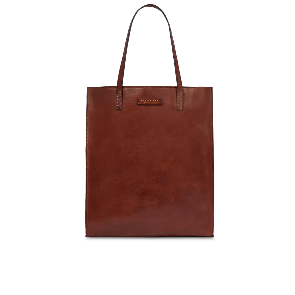 the-bridge-mirra-borsa-shopper-in-pelle-marrone-oro image 1