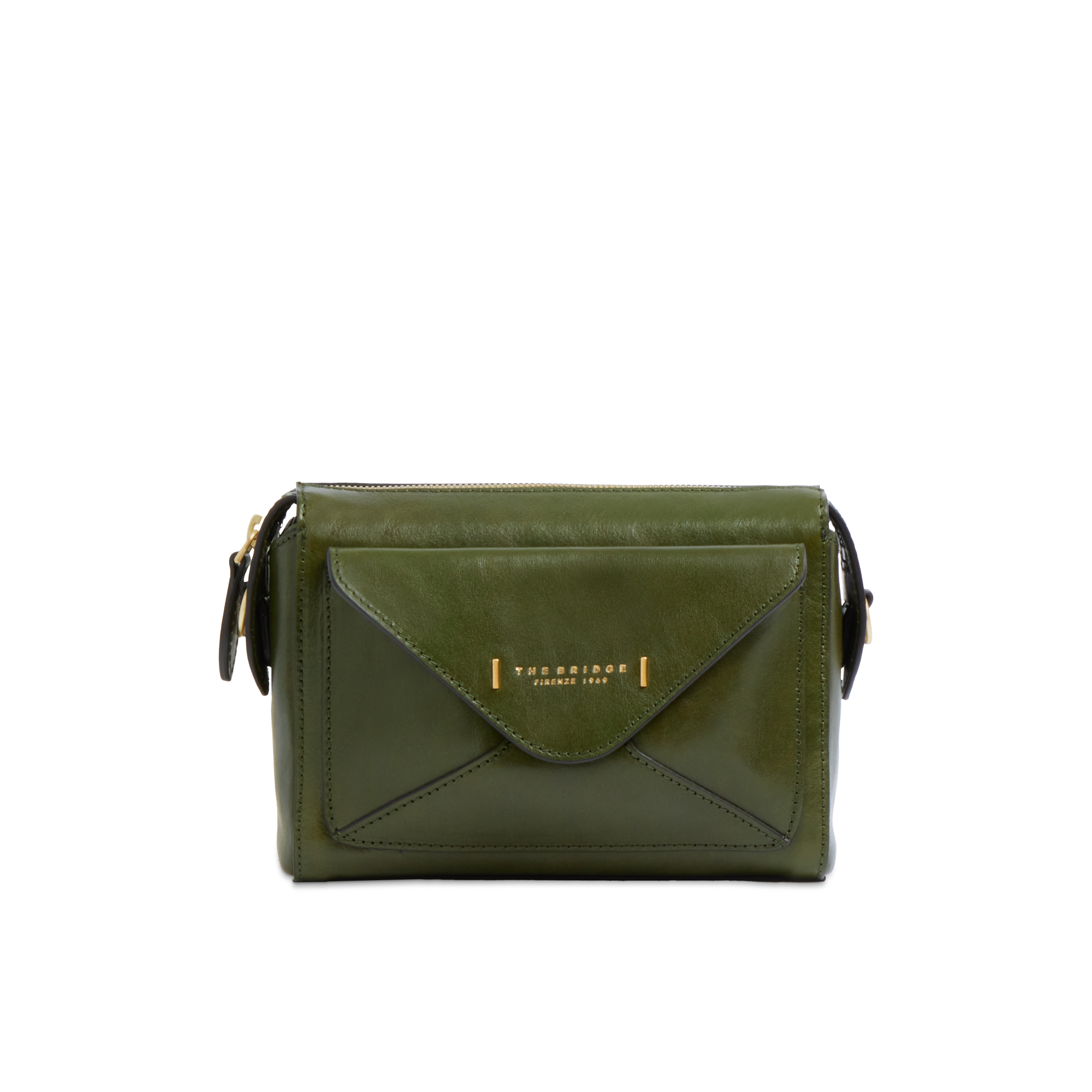 the-bridge-frida-borsa-tracolla-camera-case-in-pelle-verde-maggiorana-oro image 1