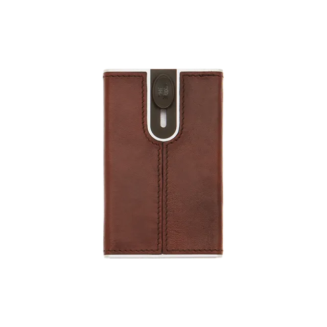 the-bridge-portacarte-a-scatto-in-pelle-con-rfid-marrone image 1