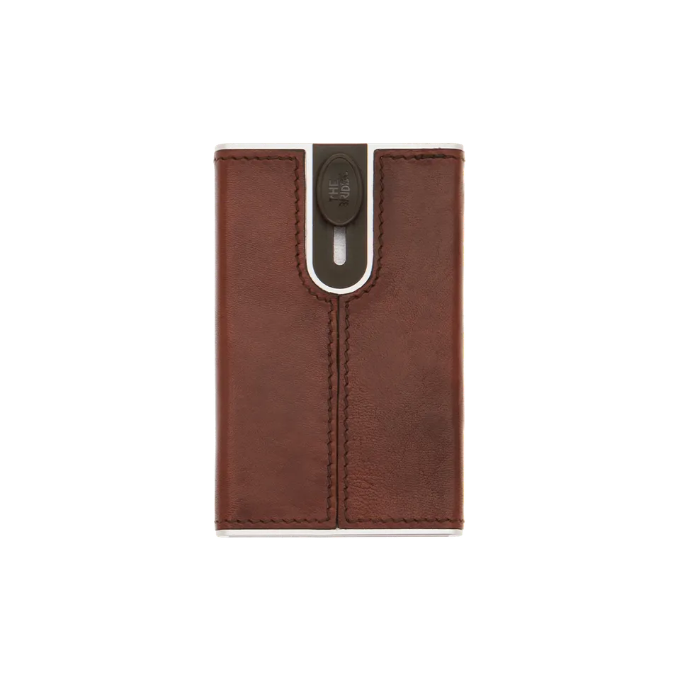 the-bridge-portacarte-a-scatto-in-pelle-con-rfid-marrone image 1