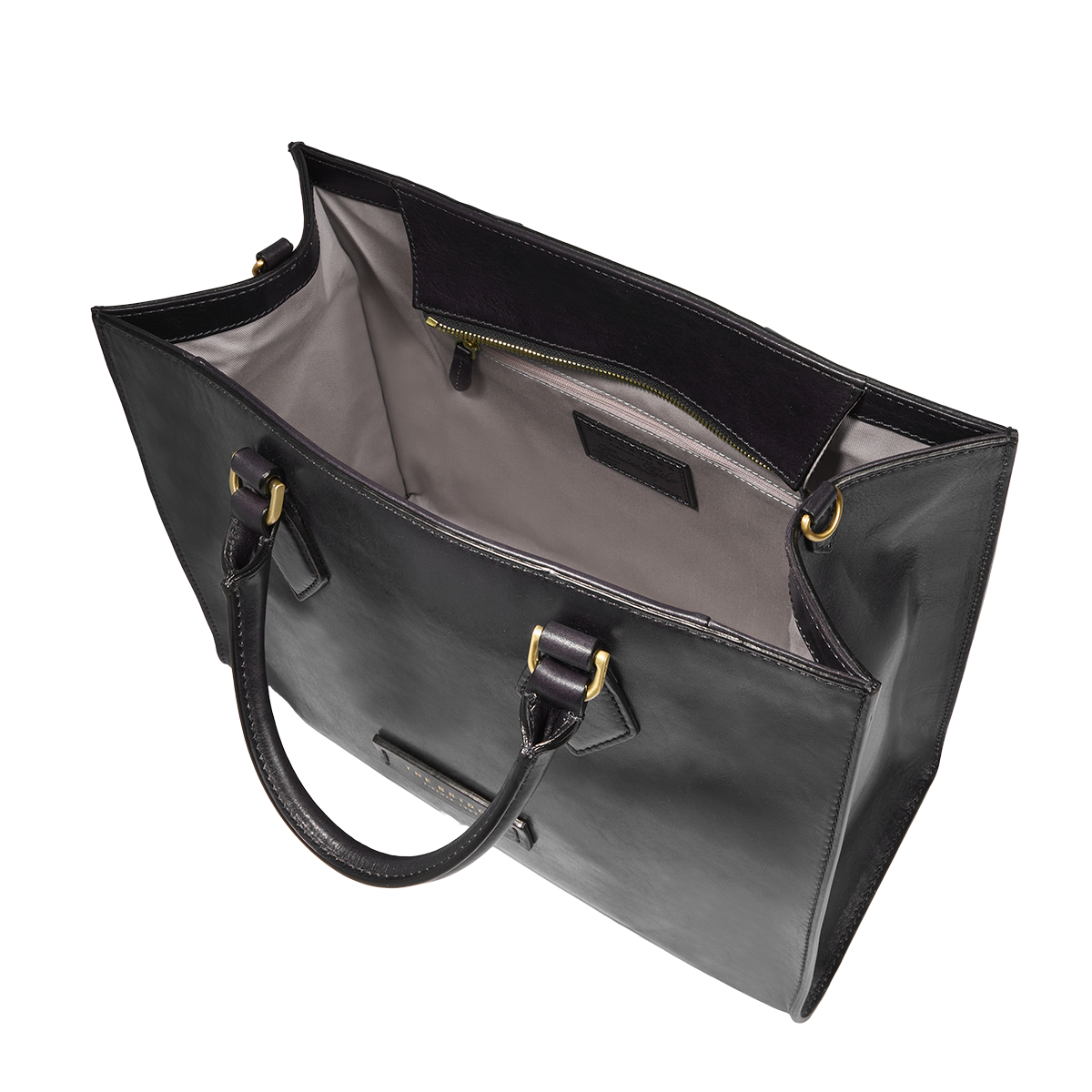 the-bridge-ida-borsa-a-mano-in-pelle-grande-con-tracolla-nero-oro image 4