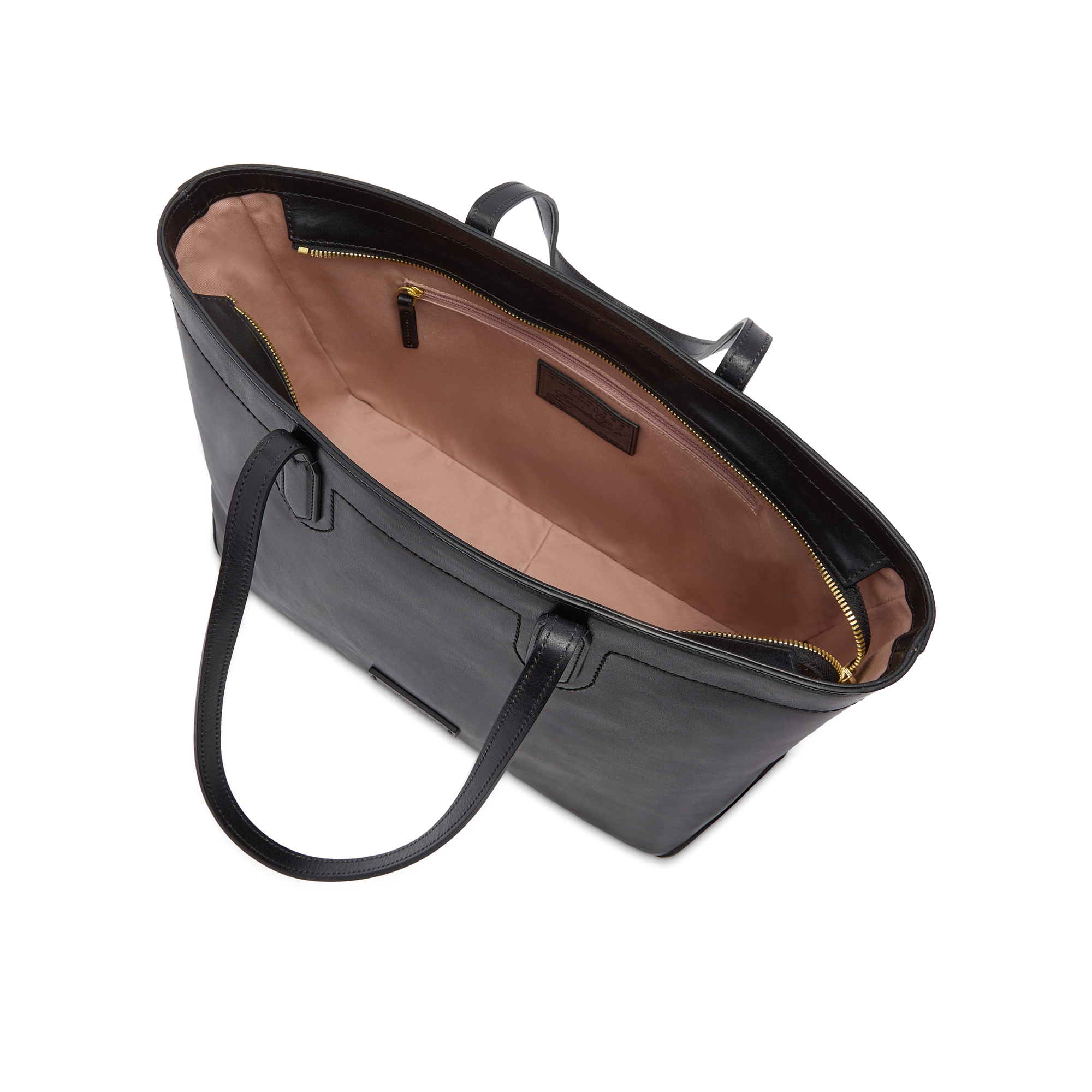 the-bridge-larissa-borsa-shopper-in-pelle-donna-nero-con-oro image 4