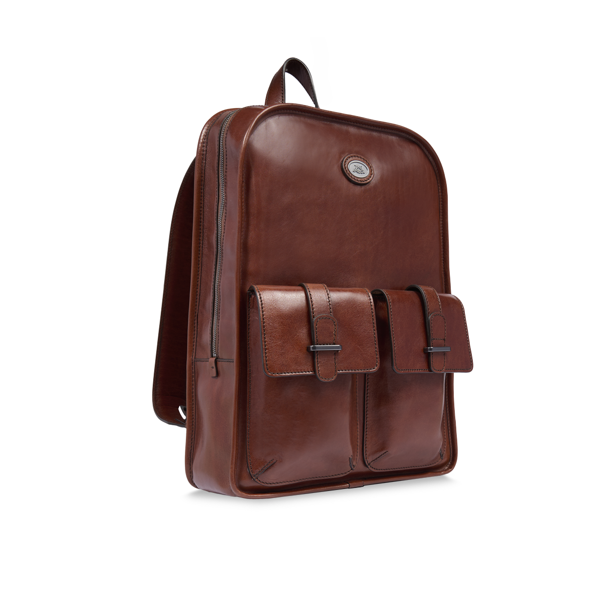 the-bridge-isaia-zaino-in-pelle-uomo-con-zip-e-tasche-frontali-marrone image 2