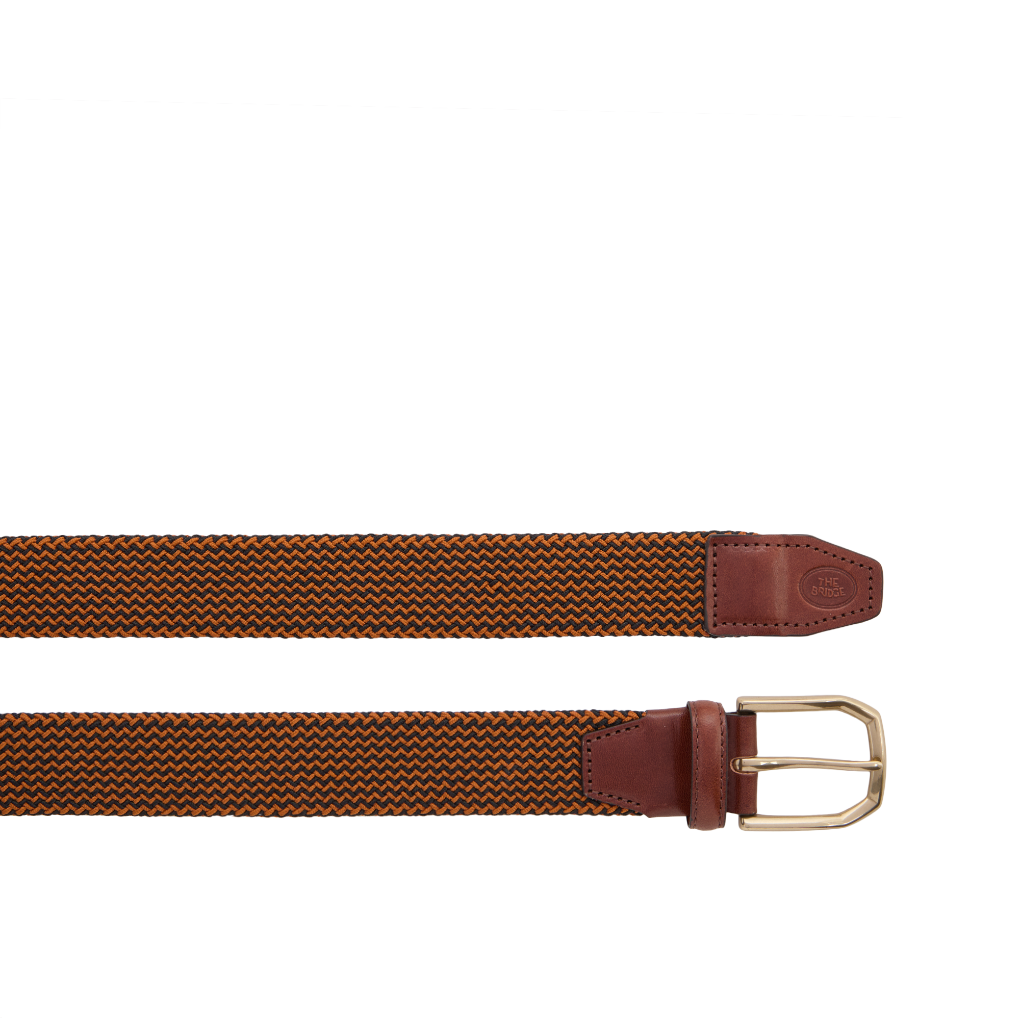 the-bridge-brunelleschi-cintura-uomo-in-pelle-e-tessuto-marrone-oro image 1
