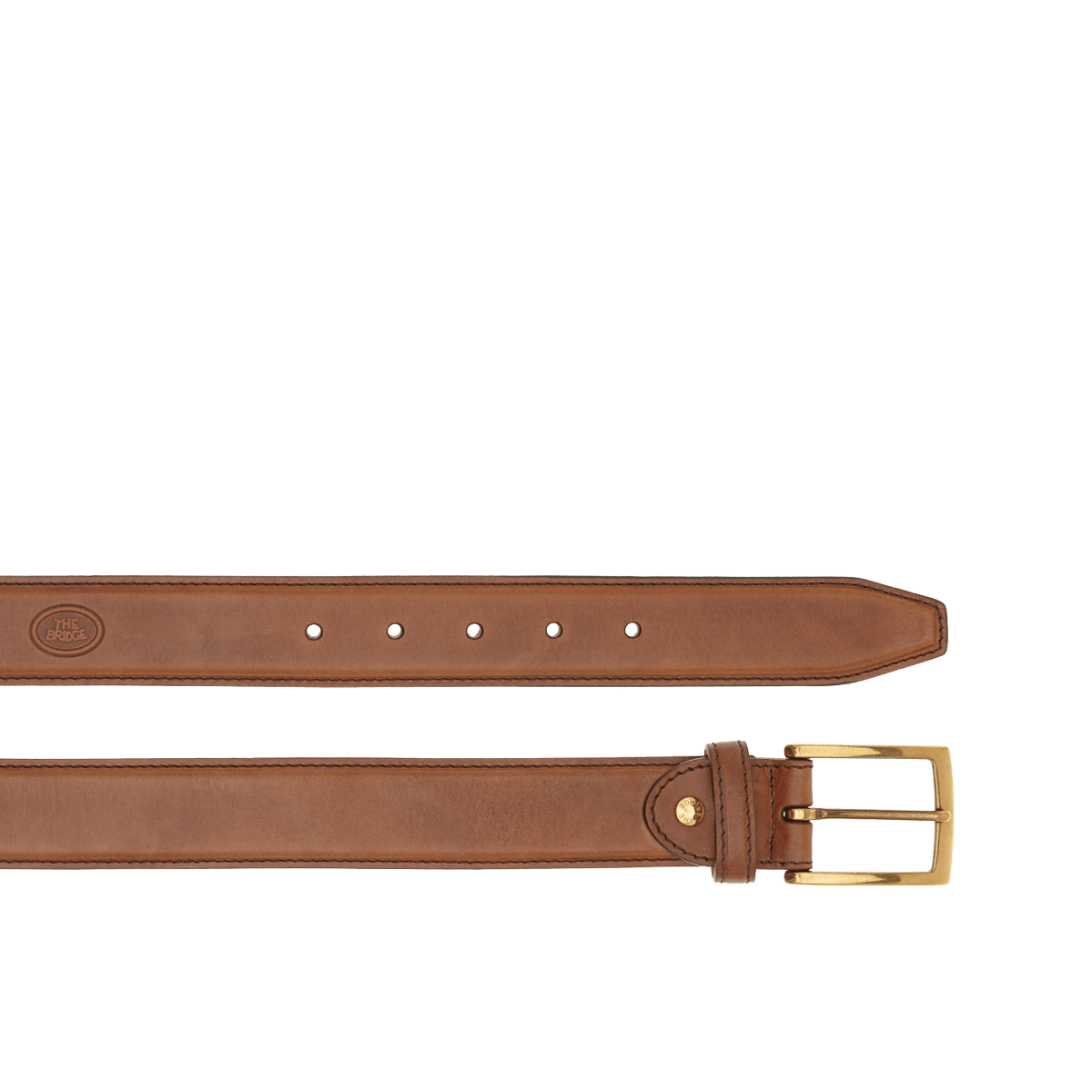 the-bridge-cintura-uomo-in-pelle-marrone-oro-made-in-italy image 1