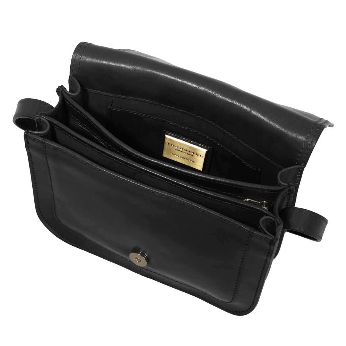 the-bridge-story-borsa-donna-in-pelle-a-tracolla-a-scomparti-nero-oro image 4