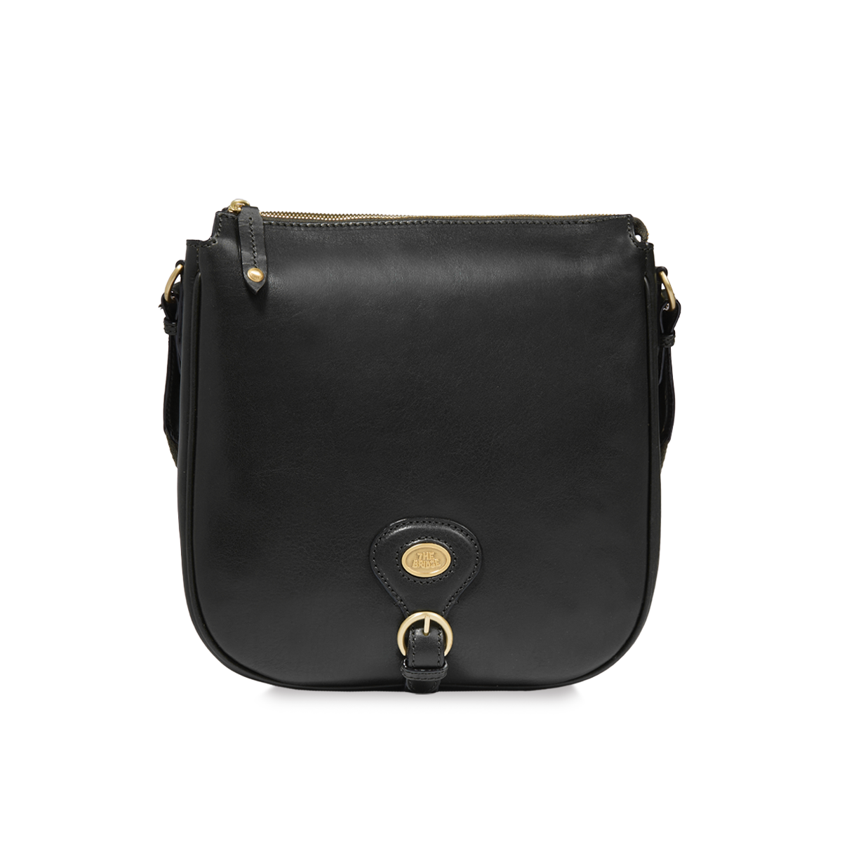the-bridge-isadora-borsa-tracolla-donna-in-pelle-con-zip-nero-oro image 1