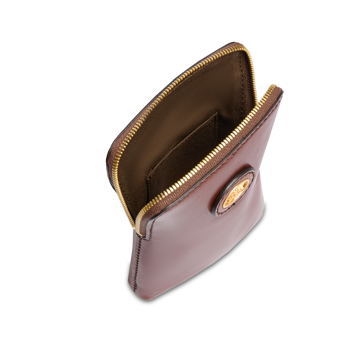the-bridge-custodia-telefono-in-pelle-marrone-oro-special-ss26 image 2