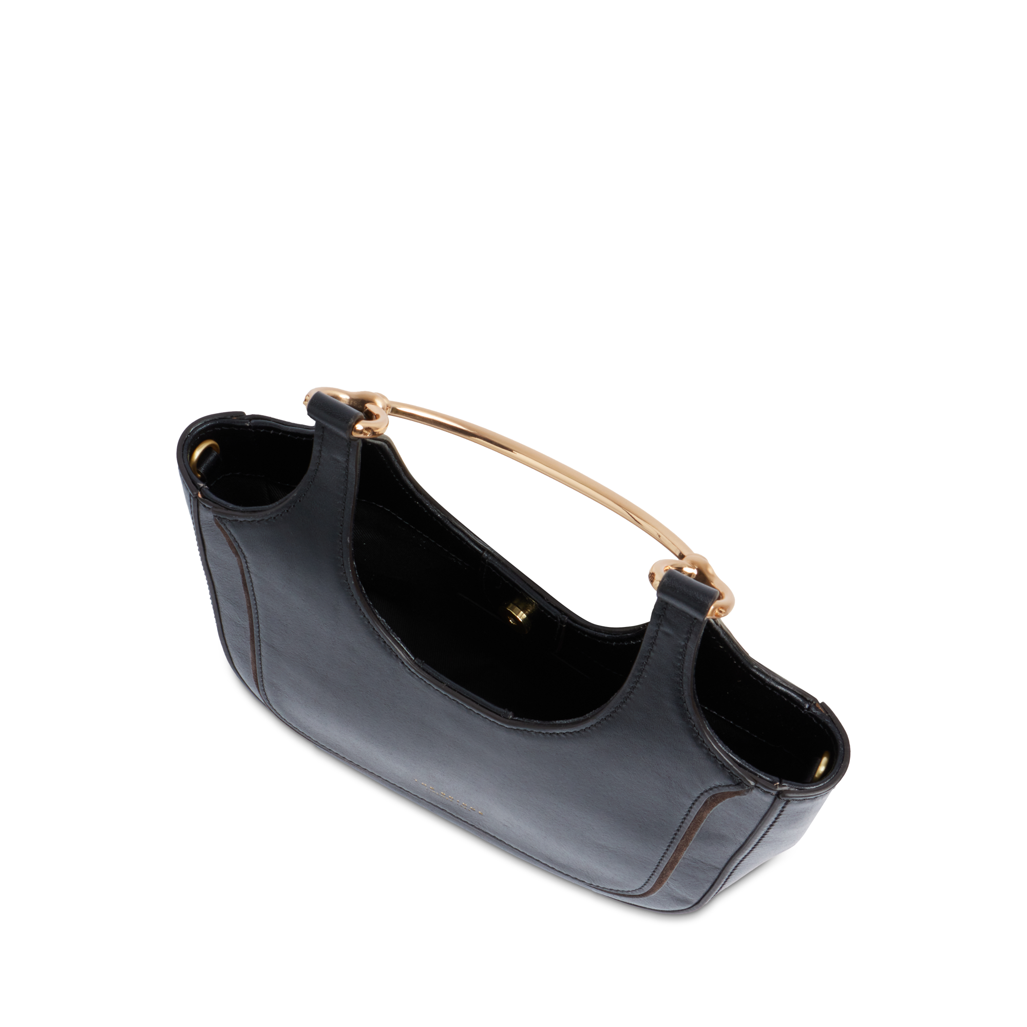 the-bridge-luce-borsa-hobo-mini-in-pelle-nera-oro-con-manico-gioiello image 4