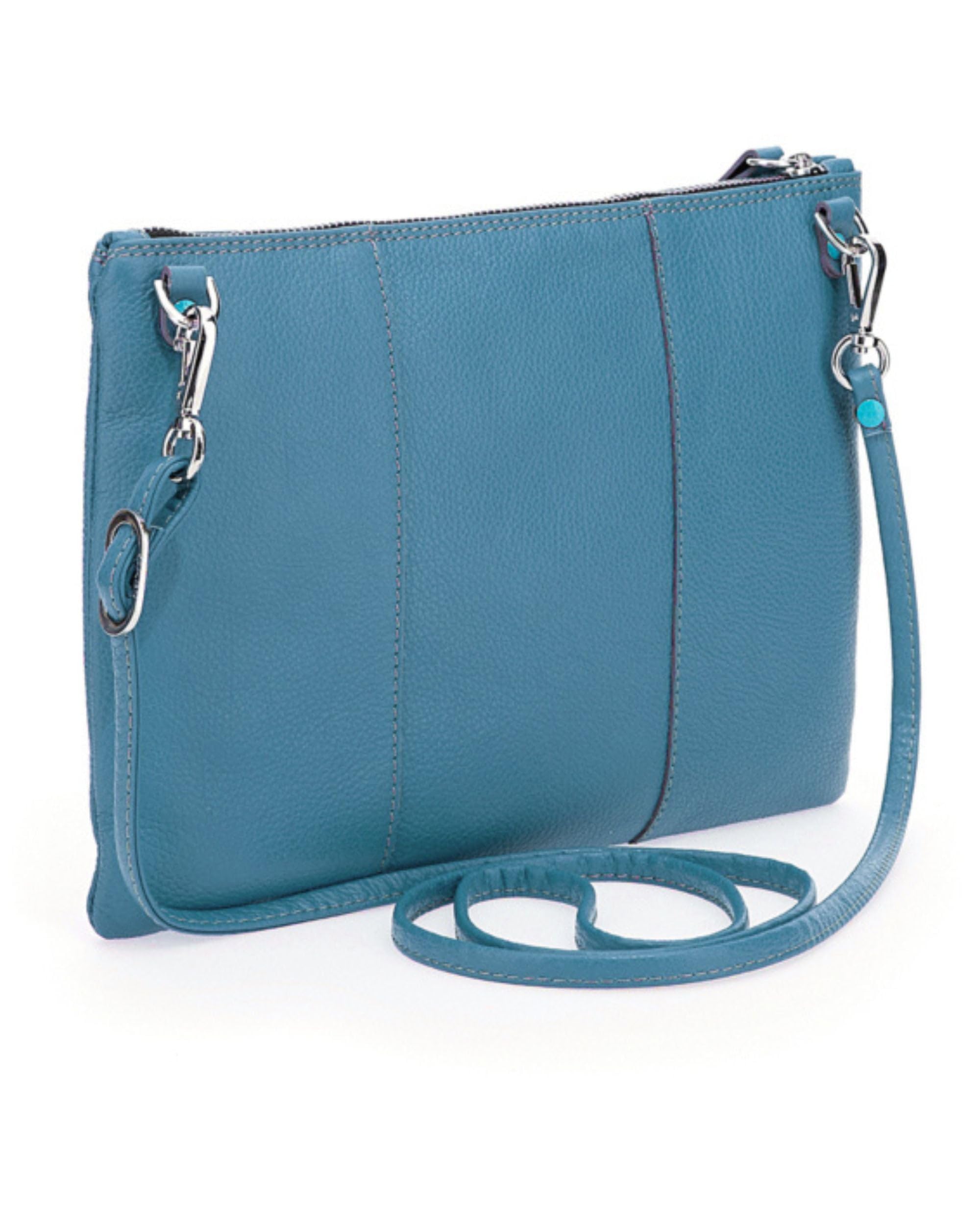 gabs-beyonc-logo-basic-taglia-m-pochette-in-pelle-blu-laguna image 5