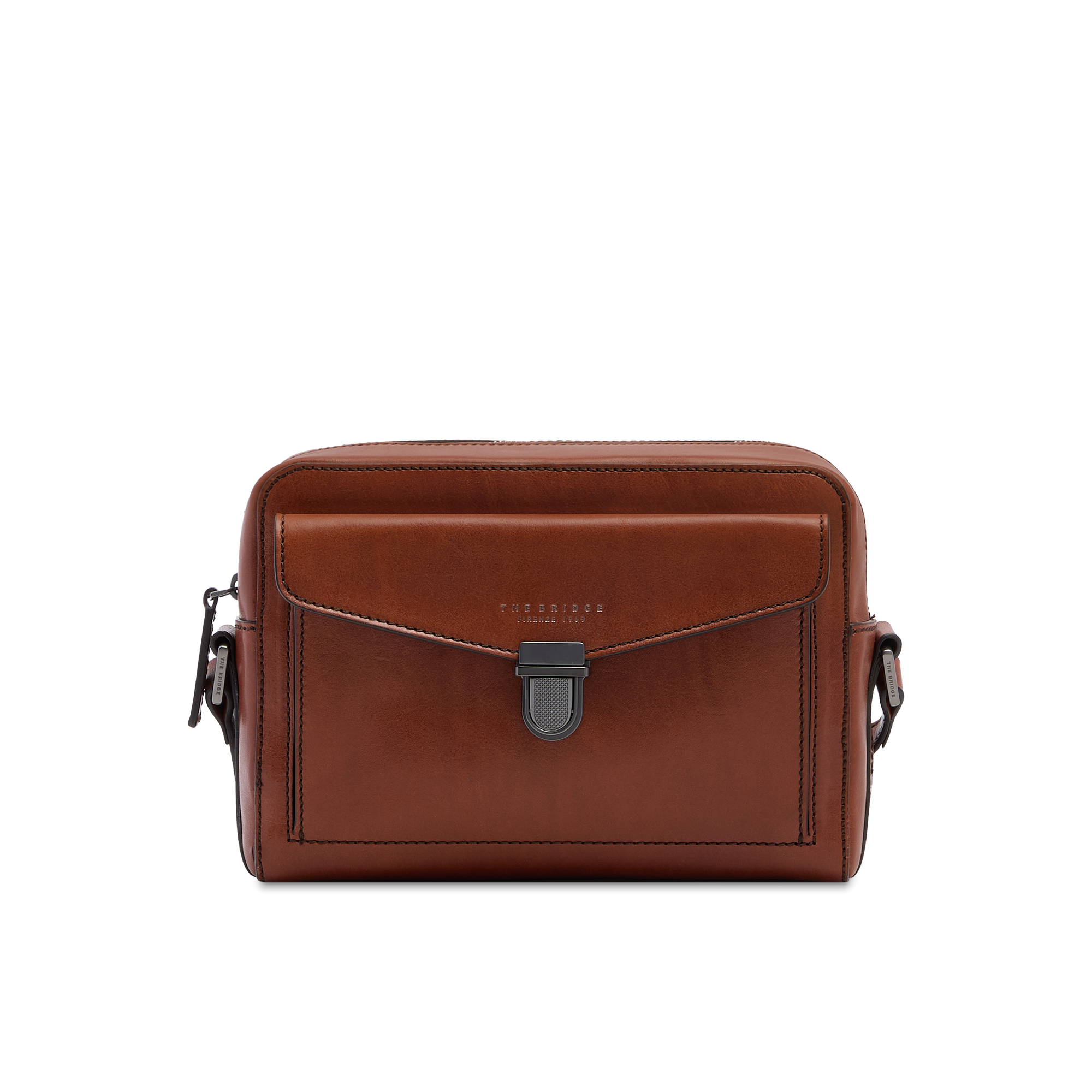 the-bridge-borsa-tracolla-uomo-in-pelle-marrone-con-zip image 1