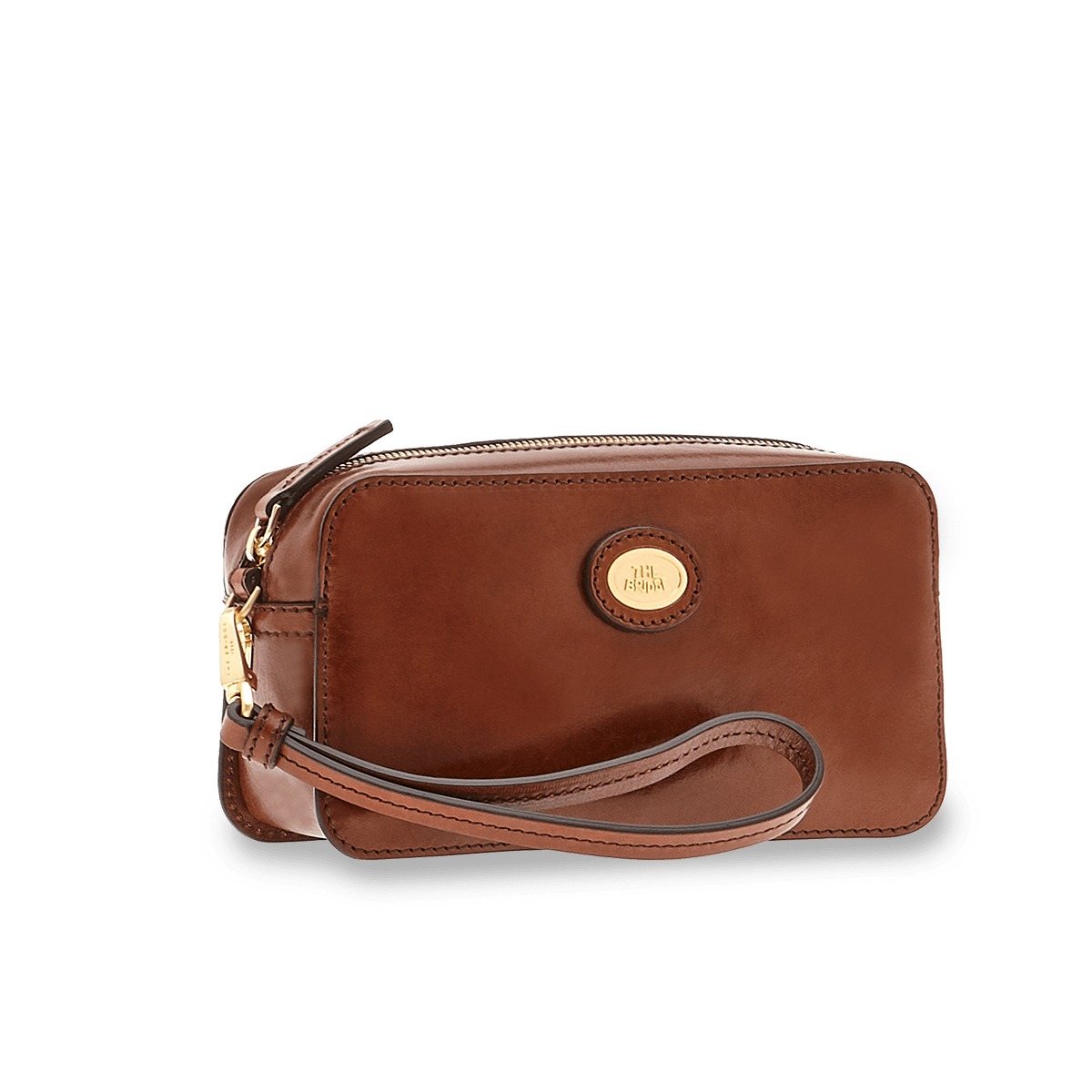 the-bridge-pochette-uomo-in-pelle-da-polso-marrone-oro image 1