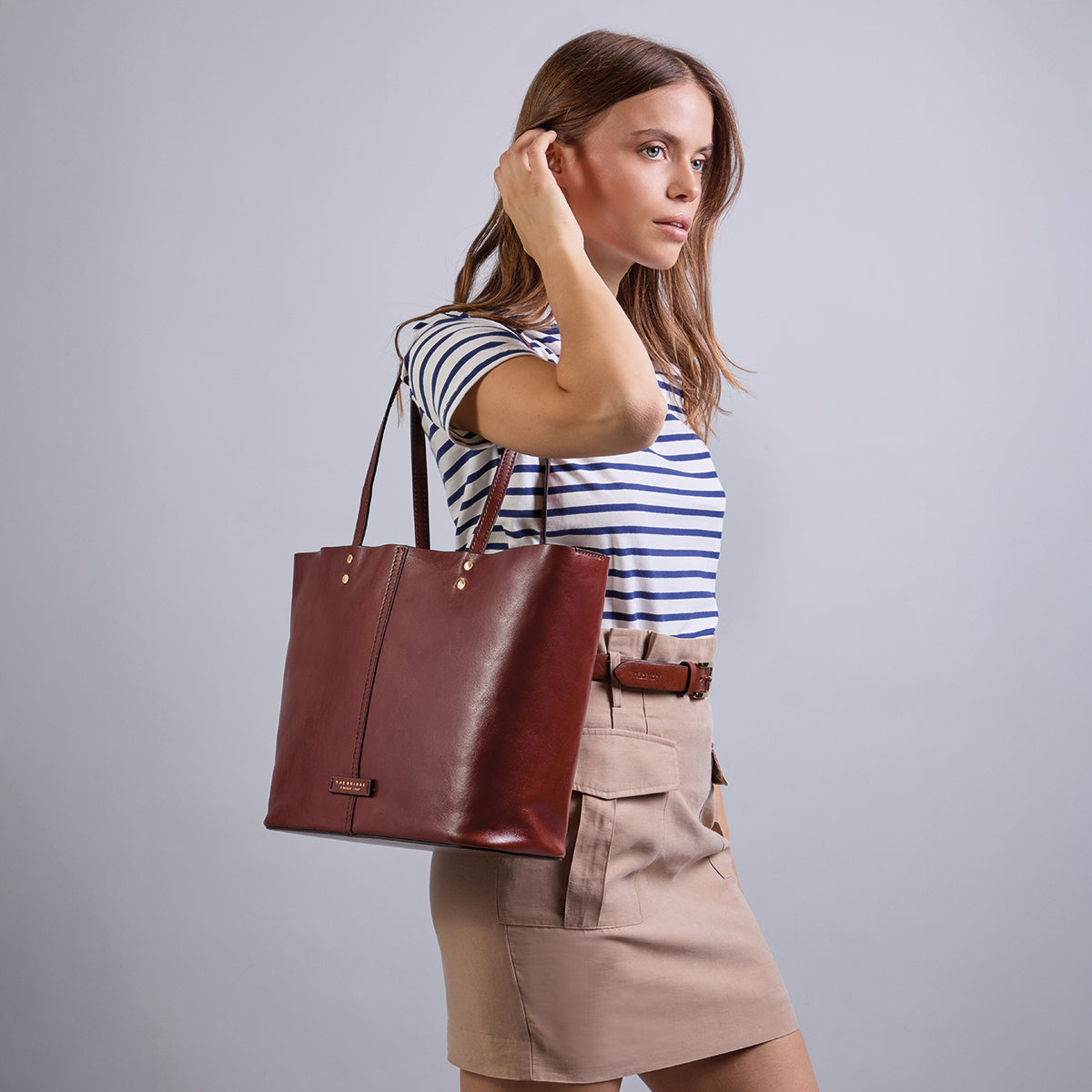 the-bridge-lisa-borsa-shopper-in-pelle-marrone-con-sacca-interna-removibile image 6