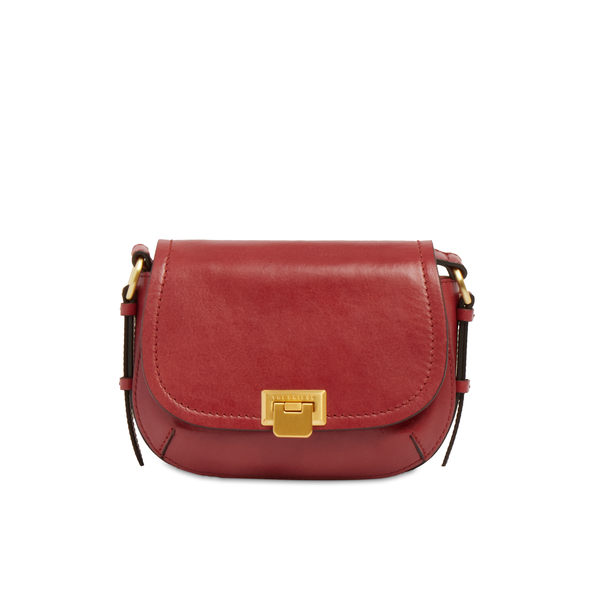 the-bridge-federica-borsa-tracolla-pelle-bovina-mattone-oro image 1