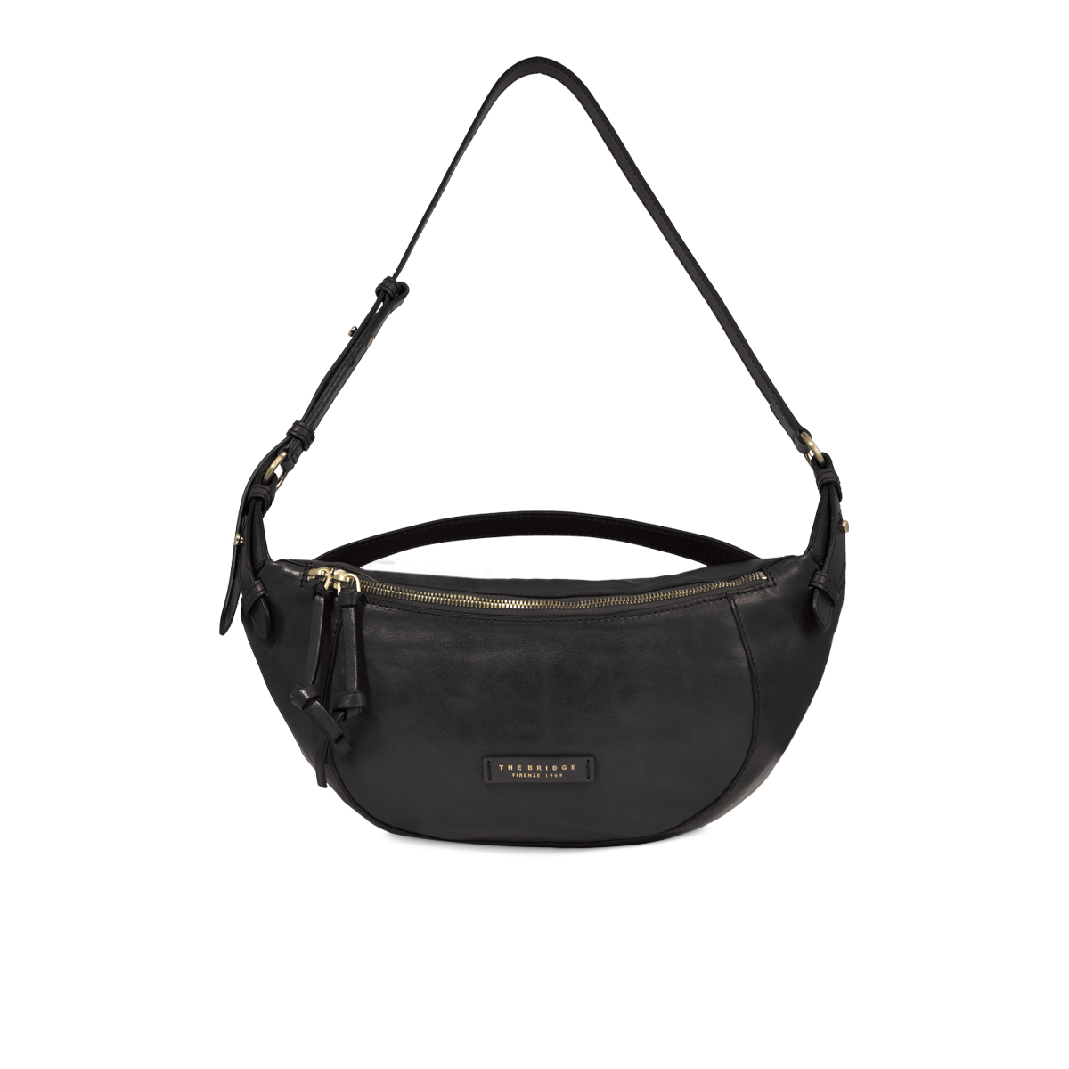 the-bridge-story-borsa-tracolla-donna-in-pelle-morbida-nero-oro image 1