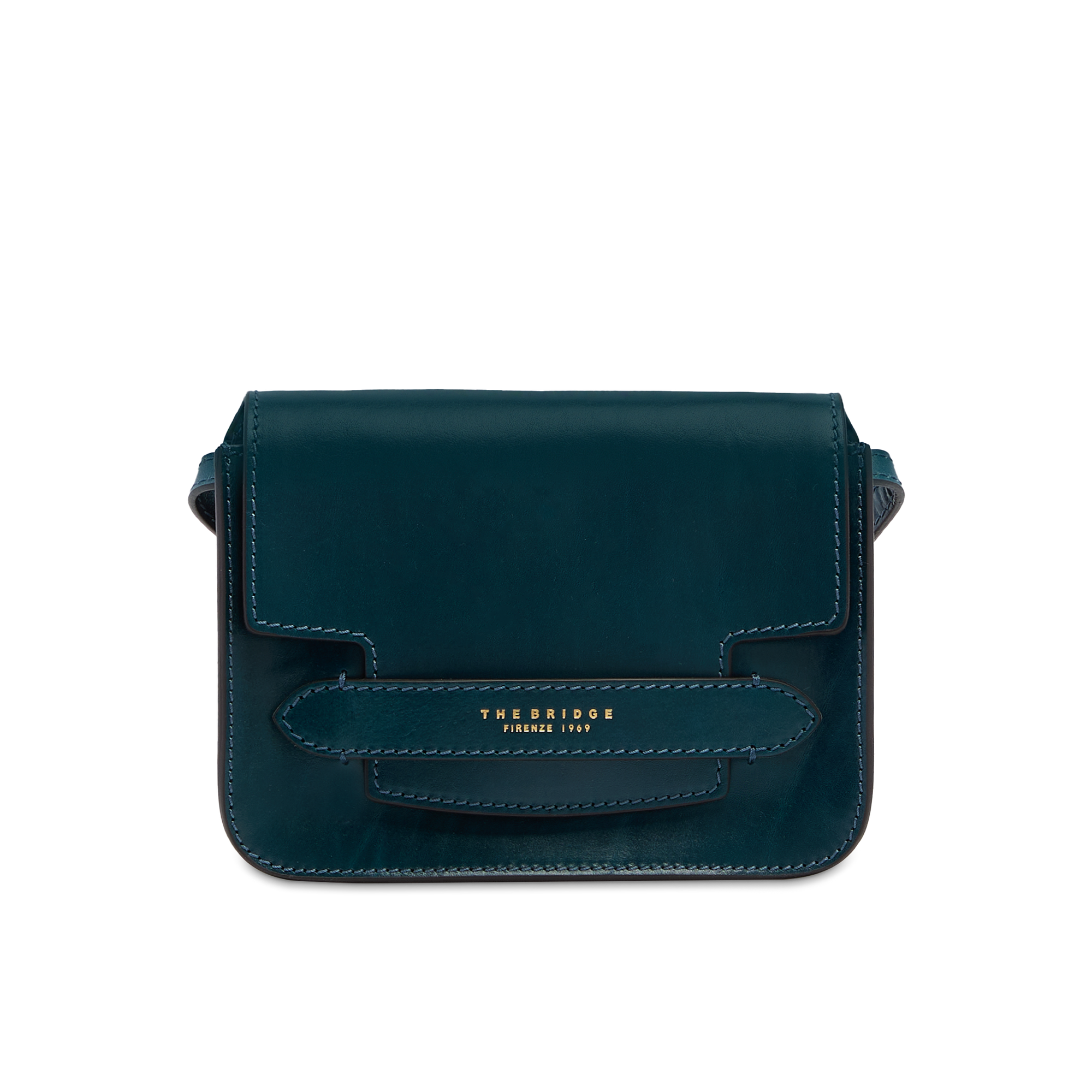 the-bridge-lucrezia-borsa-a-tracolla-in-pelle-strutturata-nera-oro image 1