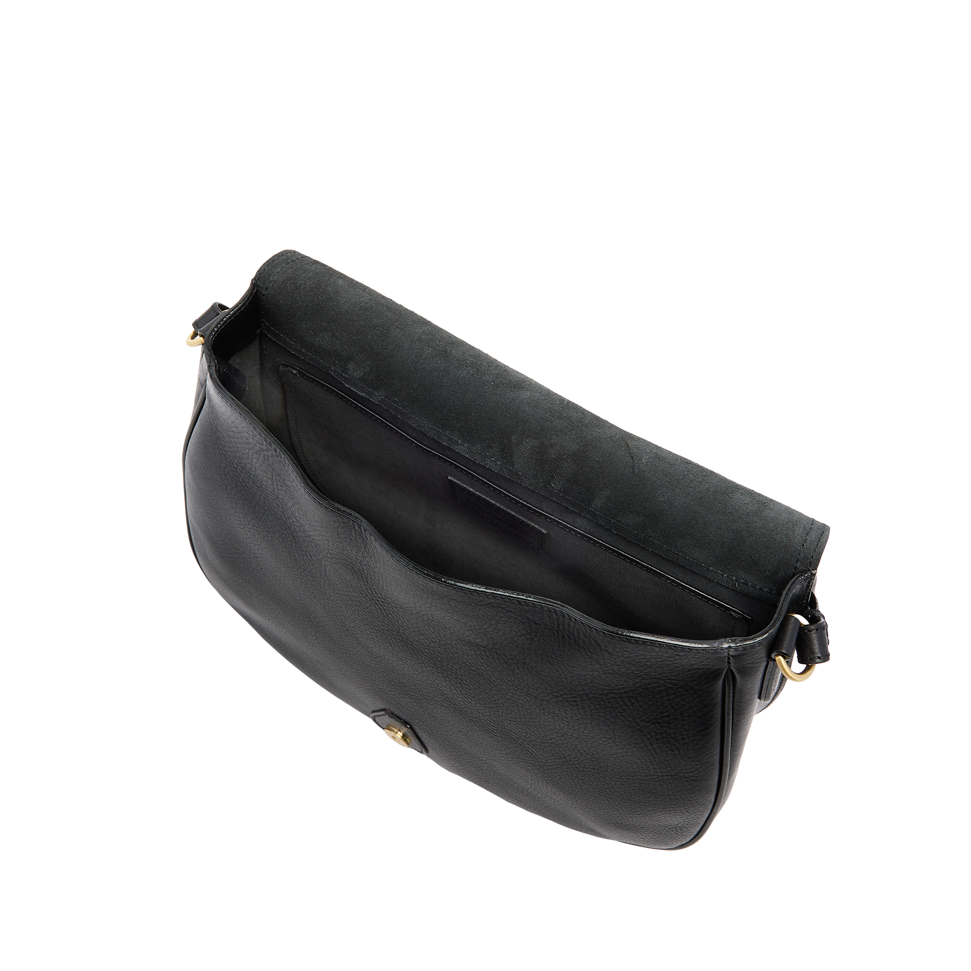 the-bridge-isadora-borsa-a-spalla-in-pelle-grande-con-patta-frontale-nero-oro image 4