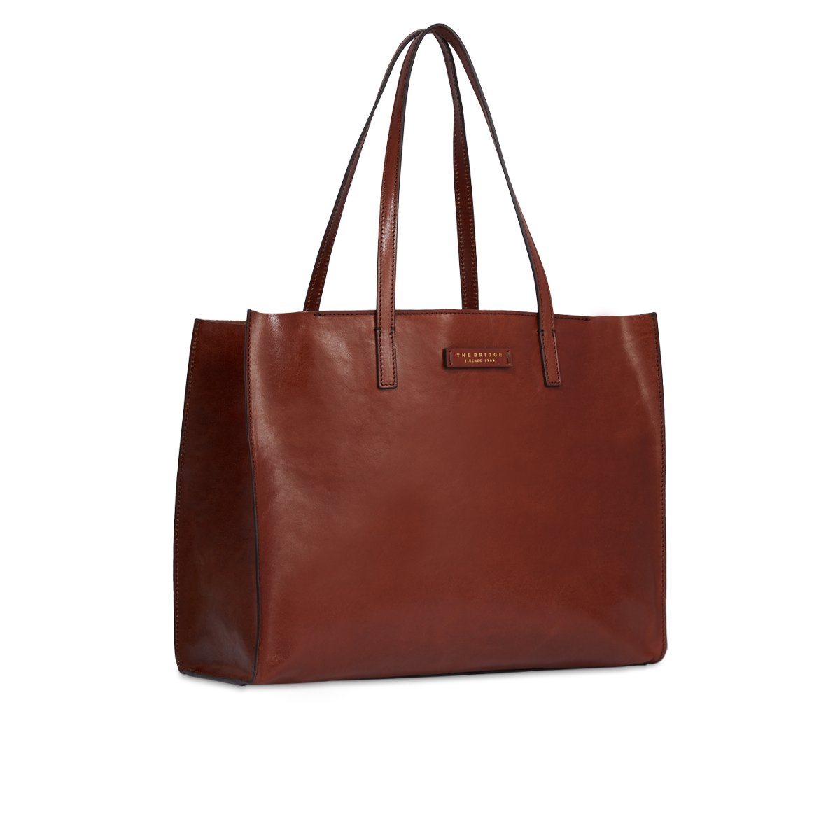 the-bridge-mirra-borsa-shopper-donna-in-pelle-marrone-oro image 2