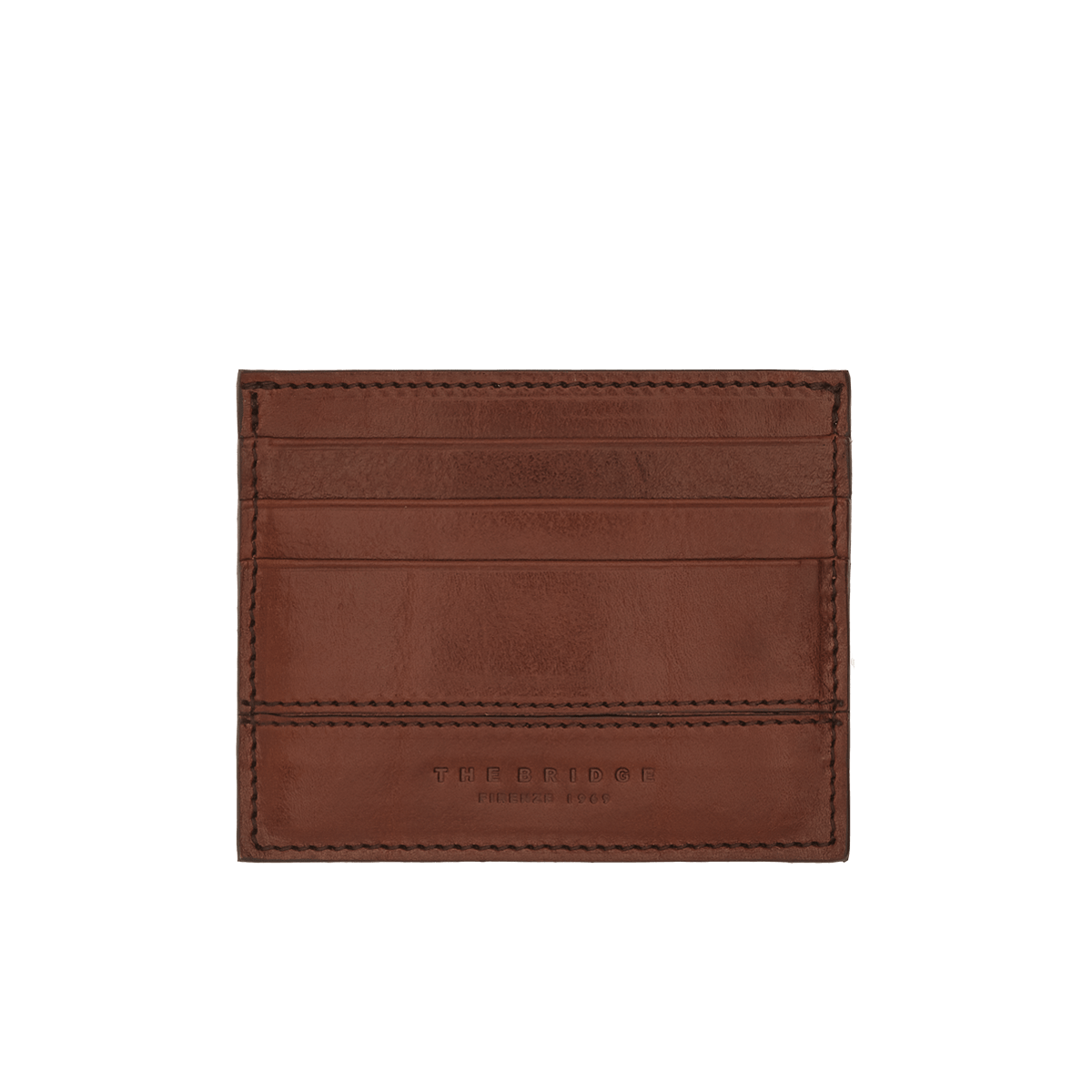 the-bridge-portacarte-compatto-in-pelle-marrone-oro-uomo image 2