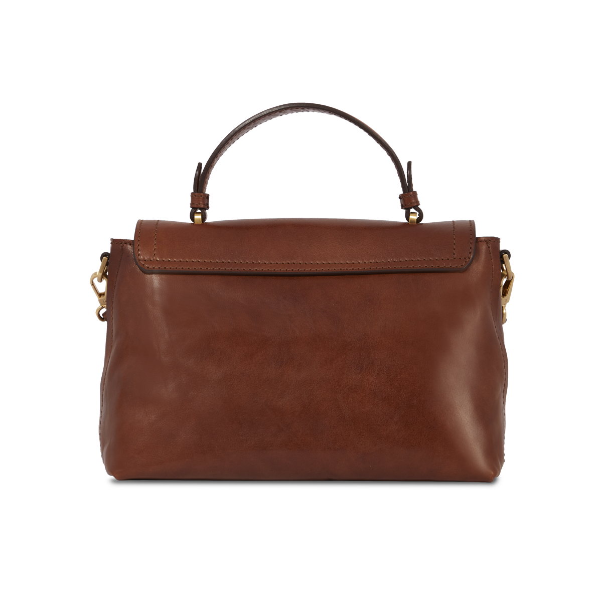 the-bridge-borsa-a-mano-in-pelle-marrone-con-oro-con-tracolla-removibile image 3