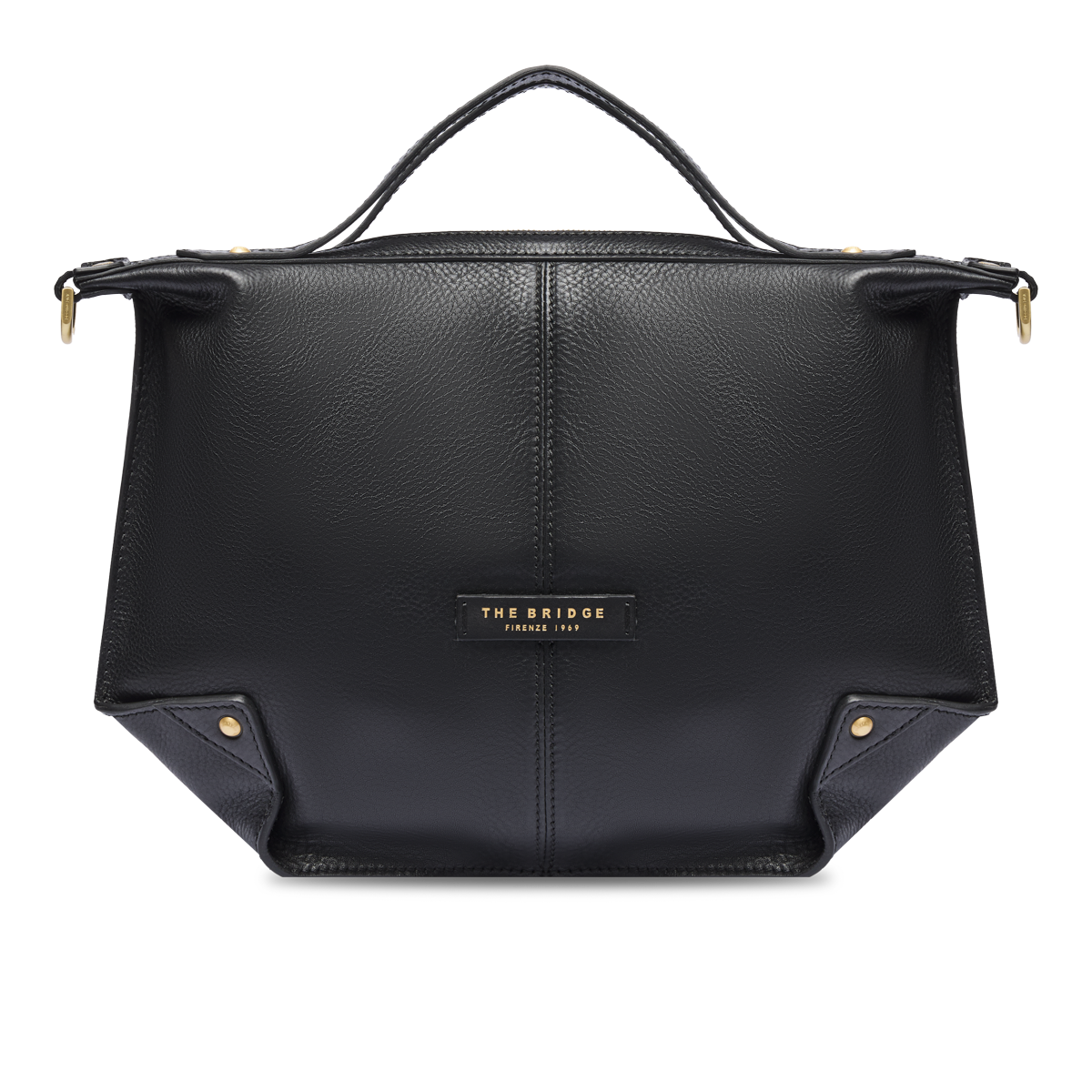 the-bridge-drv-icons-borsa-tracolla-pelle-taglia-m-nero-oro image 1