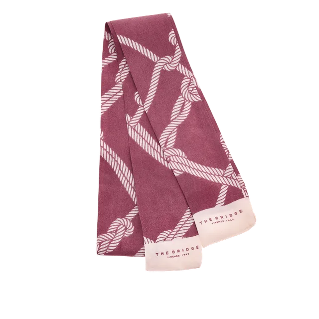 the-bridge-foulard-donna-in-seta-twilly-fantasia-burro-orchidea image 1