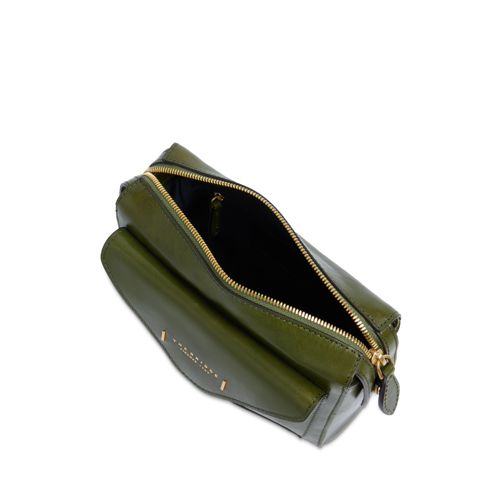 the-bridge-frida-borsa-tracolla-camera-case-in-pelle-verde-maggiorana-oro image 4