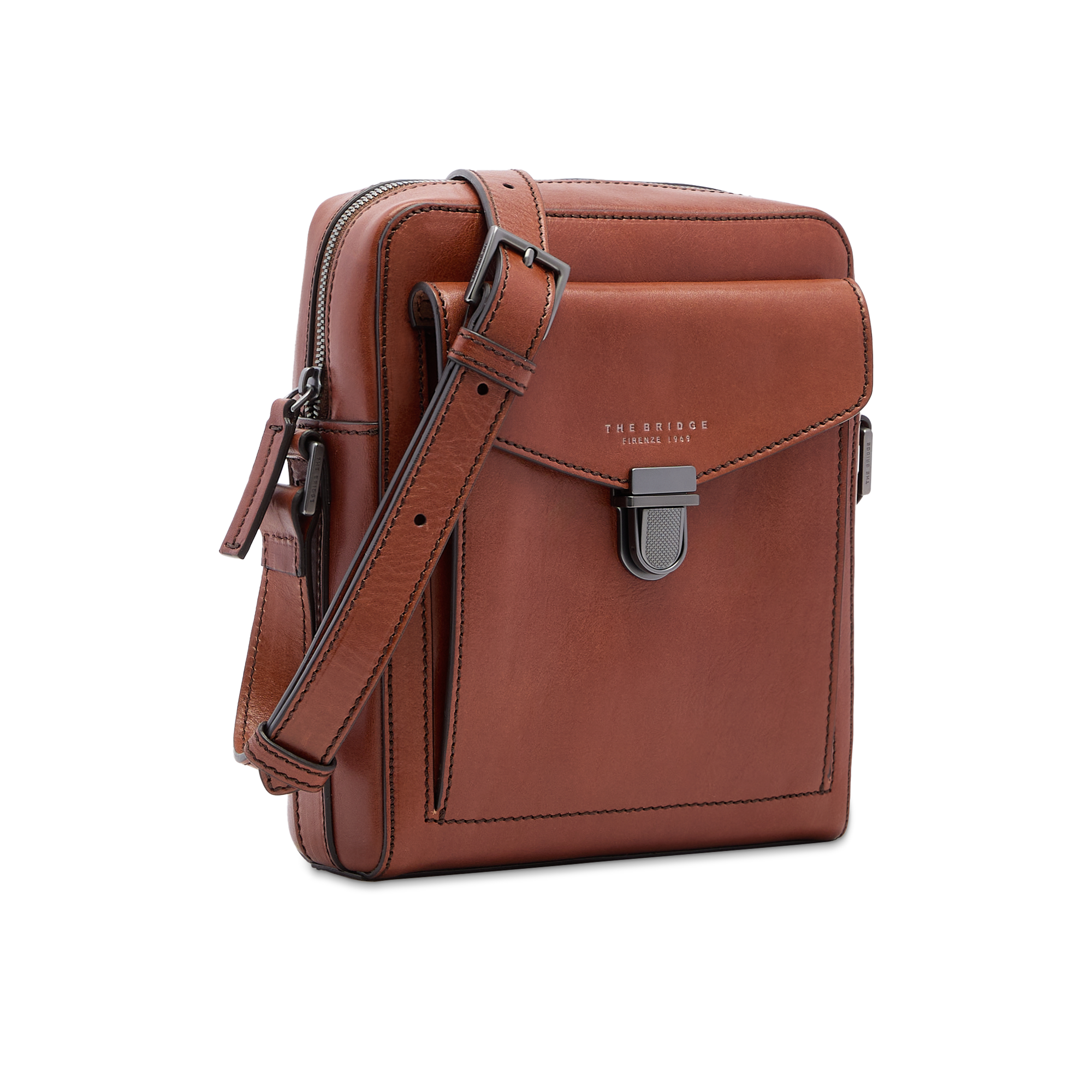 the-bridge-1980-borsa-tracolla-in-pelle-uomo-marrone image 2