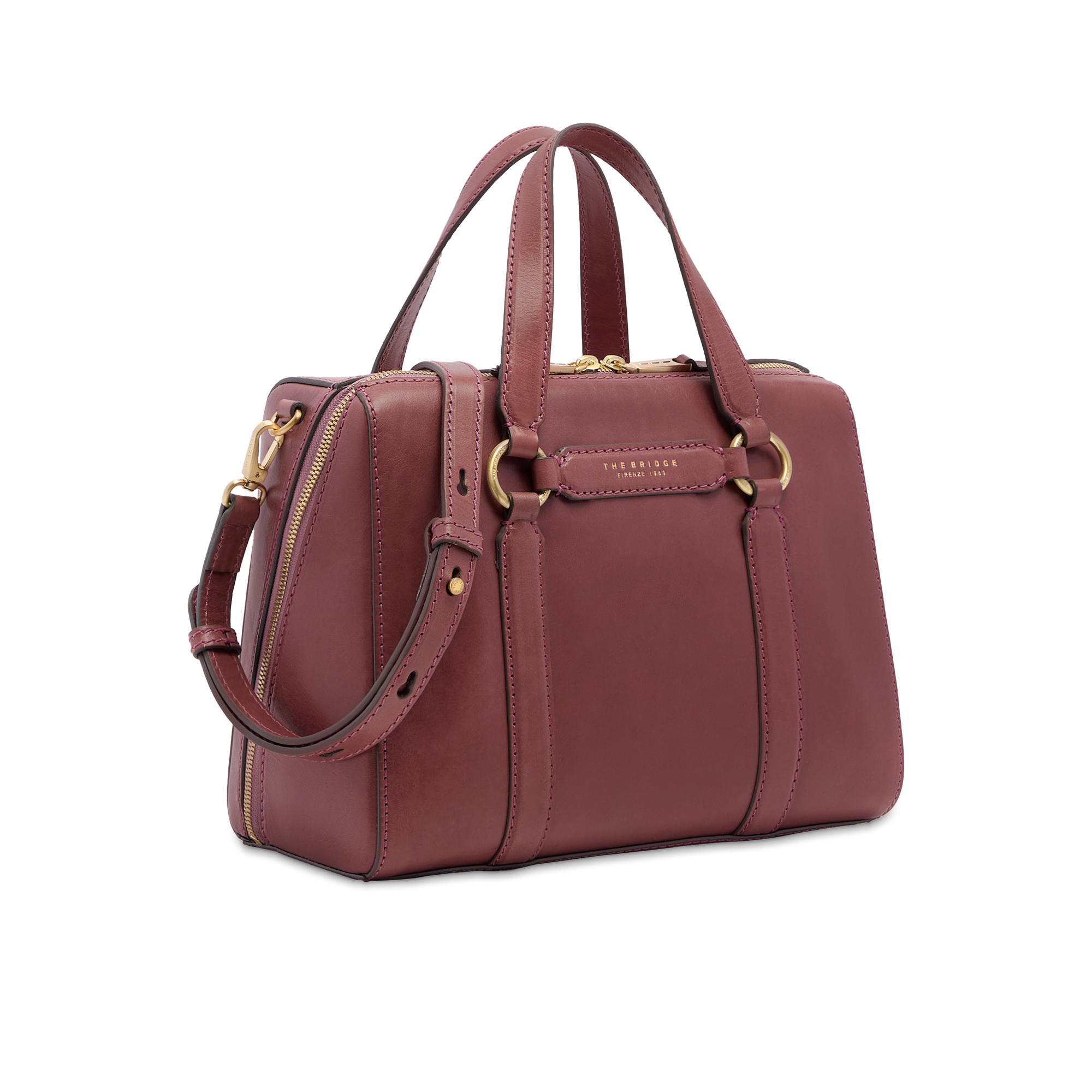 the-bridge-laura-borsa-grande-a-mano-in-pelle-orchidea-con-tracolla image 2