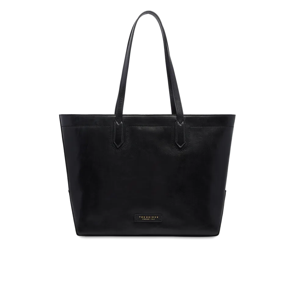the-bridge-larissa-borsa-shopper-in-pelle-donna-nero-con-oro image 1