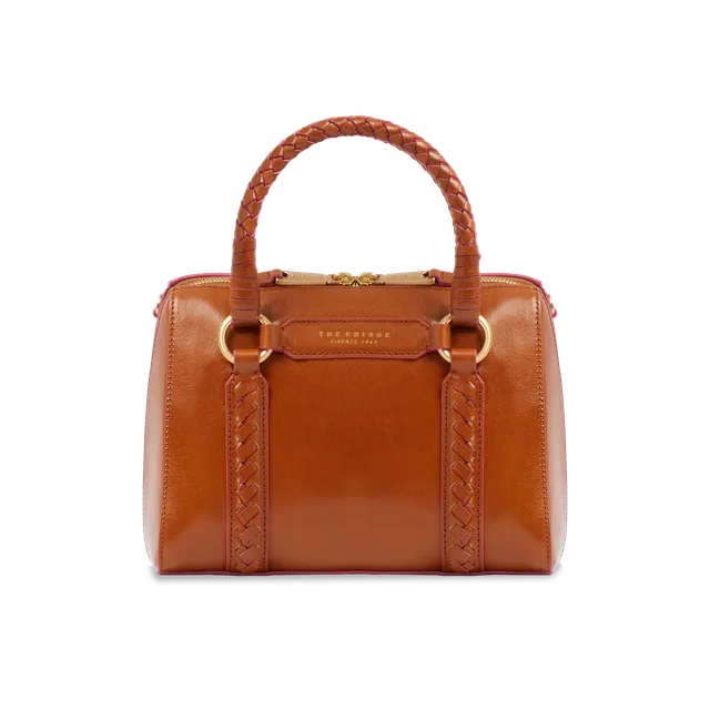 the-bridge-laura-wow-borsa-a-mano-in-pelle-con-tracolla-removibile-cognac-oro-do image 1