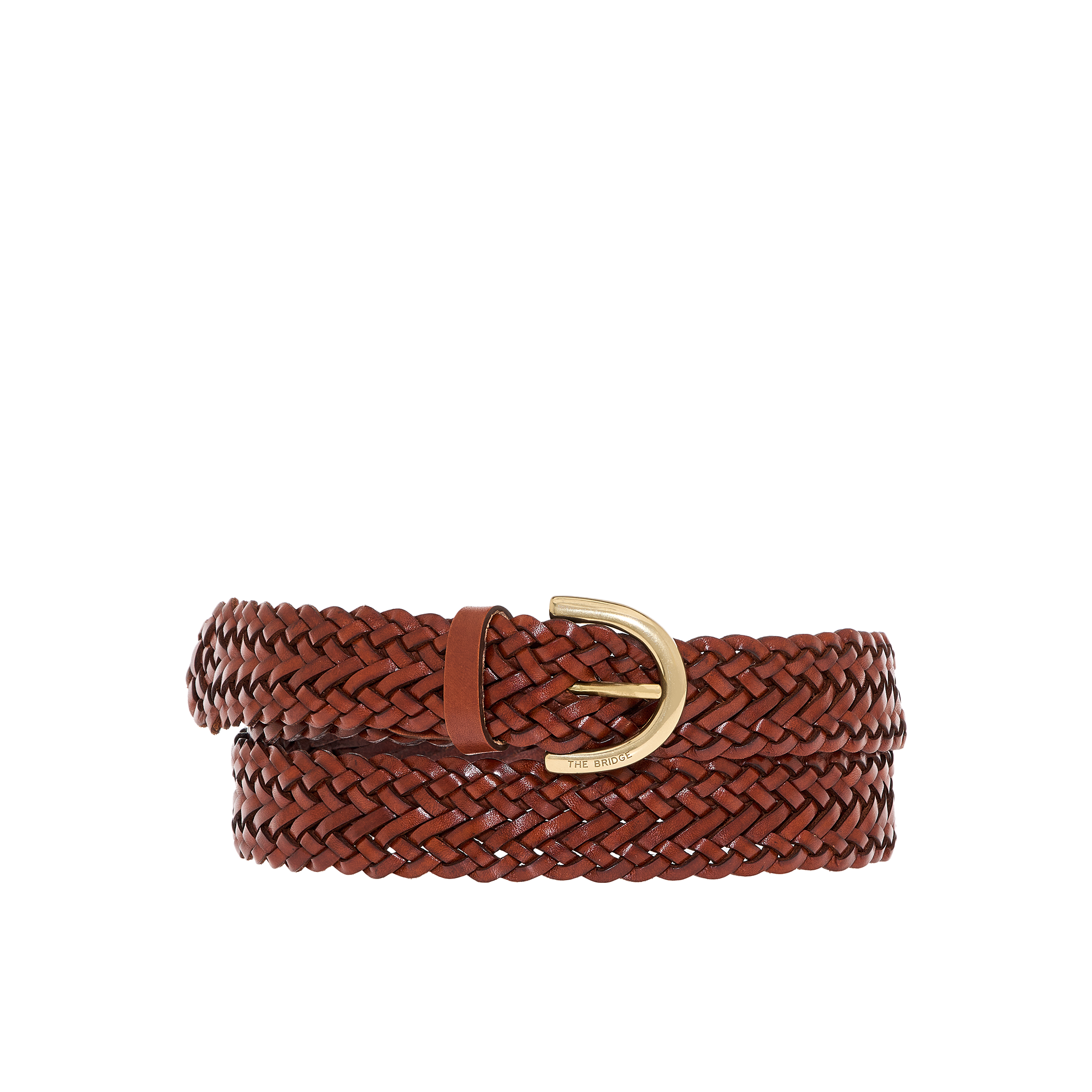 the-bridge-berenice-cintura-in-pelle-donna-intrecciata-marrone-oro image 2