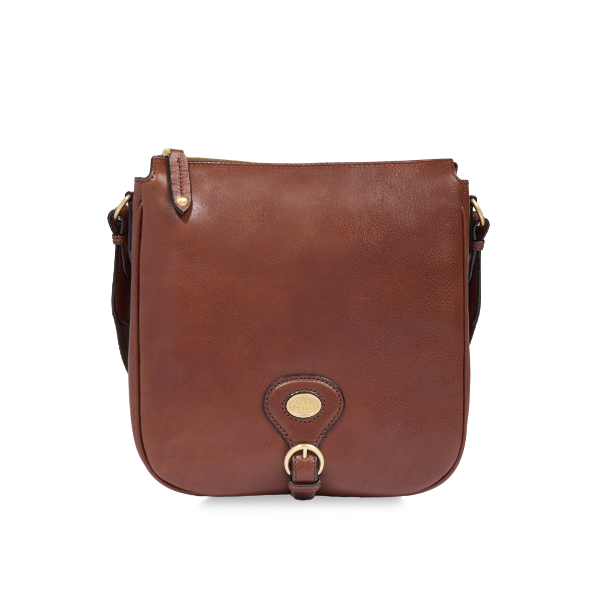 the-bridge-isadora-borsa-tracolla-donna-pelle-marrone-oro-con-zip image 1