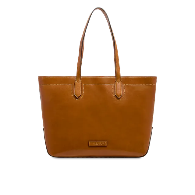 the-bridge-larissa-borsa-shopper-donna-pelle-cognac-oro image 1