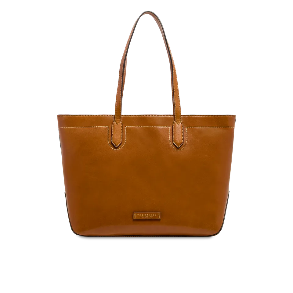 the-bridge-larissa-borsa-shopper-donna-pelle-cognac-oro image 1