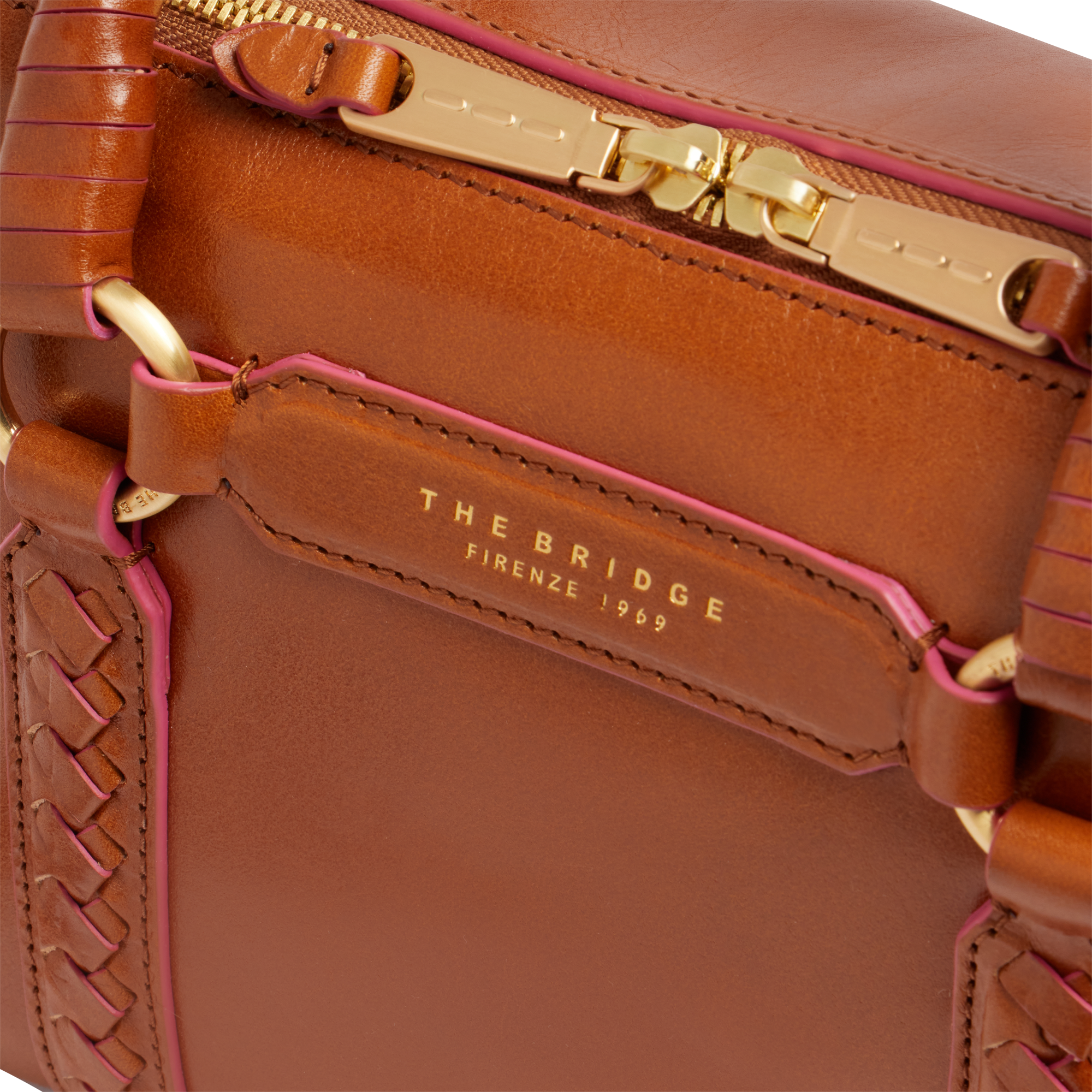 the-bridge-laura-wow-borsa-a-mano-in-pelle-con-tracolla-removibile-cognac-oro-do image 5